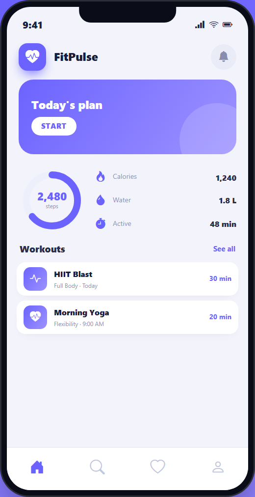 FitPulse mockup