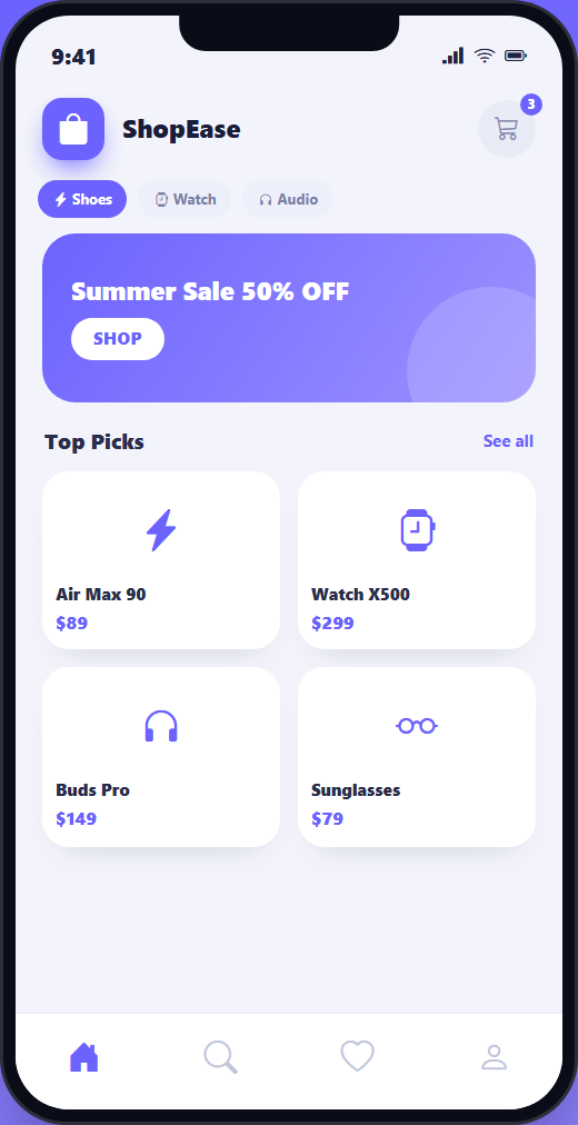 ShopEase mockup